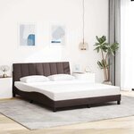 vidaXL Cadre de lit sans matelas Hanko marron foncé 160x200 cm tissu