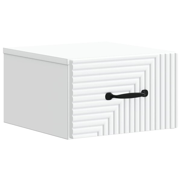 vidaXL Cabinet de chevet mural avec tiroir Blanc 34 5 x 33 x 20 cm