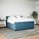 vidaXL Sommier à lattes de lit et matelas Bleu 200x200 cm velours