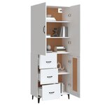 vidaXL Buffet haut Blanc 69 5x34x180 cm Bois d'ingénierie