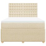vidaXL Sommier à lattes de lit avec matelas Crème 160x200 cm Tissu