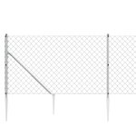 vidaXL Clôture à mailles losangées avec ancrage argenté 1 1x10 m