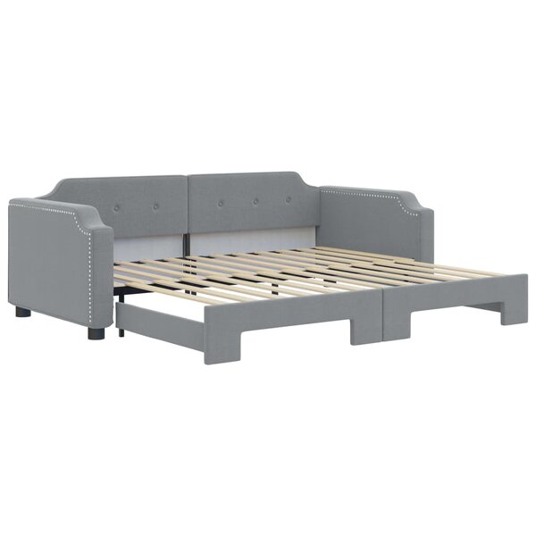 vidaXL Lit de jour avec gigogne sans matelas gris clair 90x200 cm