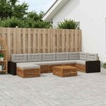 vidaXL Ensemble de canapés d'extérieur 8 Pièces Naturel et gris clair