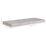 vidaXL Étagères murales flottantes 4 Pièces gris béton 60x23 5x3 8 cm MDF