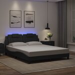 vidaXL Cadre de lit avec LED sans matelas noir 160x200 cm