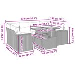 vidaXL Salon de jardin 7 Pièces avec coussins noir résine tressée