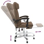vidaXL Fauteuil de massage inclinable de bureau Marron Tissu