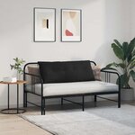 vidaXL Coussin de Dos Noir 120 x 50 cm Tissu en microfibre