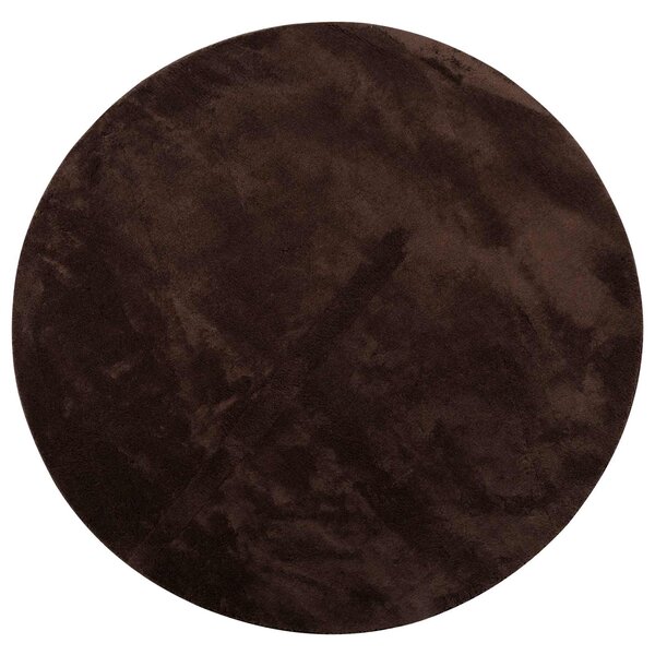vidaXL Tapis de surface Rond HUARTE Marron Ø 160 CM Polyester