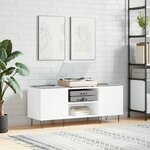 vidaXL Armoire à disques blanc 121x38x48 cm bois d'ingénierie