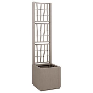 Jardinière vidaXL avec treillis marron clair 36x36x140 cm en PP