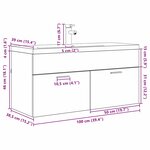 vidaXL Cabinet de salle de bain Chêne noir 100 x 38 5 x 46 cm