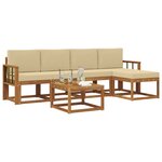 vidaXL Ensemble de canapés d'extérieur 6 Pièces Naturel et Beige
