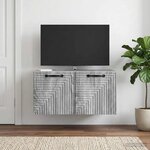 vidaXL Meuble TV mural Sonoma gris 59 5 x 41 x 30 cm Bois d'ingénierie