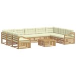 vidaXL Ensemble de canapés d'extérieur 10 pc Blanc et crème Polyester