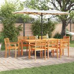 vidaXL Ensemble de salle à manger pour jardin 9 pc Marron