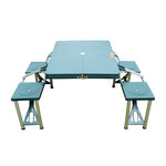 Table de camping pique nique pliante portable 4 personnes 85L x 65l x 65H cm aluminium plastique vert