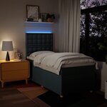 vidaXL Sommier à lattes de lit avec matelas Bleu 90x200 cm Tissu