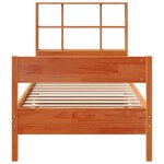 vidaXL Lit bibliothèque sans matelas cire marron 90x200 cm pin massif