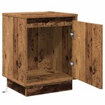 vidaXL Table de chevet avec lumières LED en bois ancien 39x34 5x50 cm