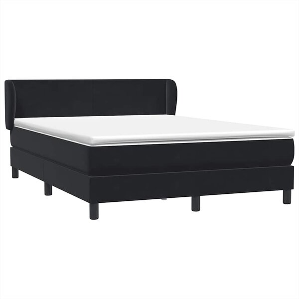 vidaXL Sommier à lattes de lit avec matelas noir 160x220 cm velours