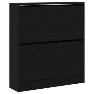 vidaXL Cabinet à chaussures avec étagère Chêne noir 80 x 21 x 87 5 cm