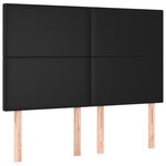 vidaXL Sommier à lattes de lit avec matelas Noir 140x190 cm Similicuir