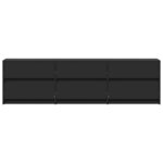 vidaXL Meuble TV avec LED noir 180x34x50 cm bois d'ingénierie