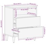 vidaXL Table de chevet 50x33x60 cm bois de manguier massif