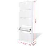 vidaXL Meuble à chaussures en bois avec 5 compartiments Blanc