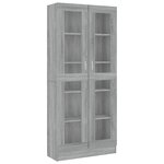 vidaXL Armoire à vitrine Sonoma gris 82 5x30 5x185 5cm Bois ingénierie
