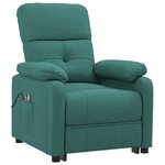 vidaXL Fauteuil électrique de massage Vert foncé Tissu