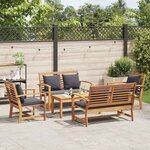 vidaXL Ensemble de canapé de jardin Naturel Bois de teck solide