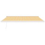 vidaXL Auvent rétractable jaune et blanc 4 5x3 m tissu et aluminium