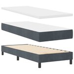 vidaXL Lit à ressorts avec matelas Gris foncé 200 x 80 cm Polyester
