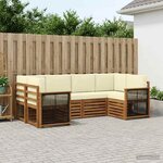 vidaXL Ensemble de canapés d'extérieur 5 pc Naturel et Crème