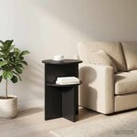 vidaXL Table d'appoint Chêne noir Ø 39 5 x 55 cm Bois d'ingénierie
