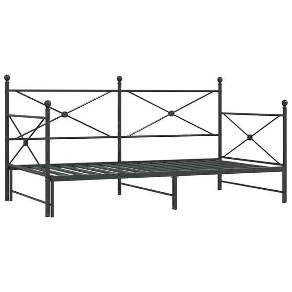 vidaXL Lit de jour avec gigogne sans matelas noir 107x203 cm acier