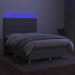 vidaXL Sommier à lattes de lit et matelas et LED Gris clair 140x190 cm
