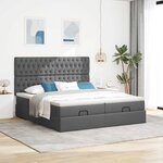 VidaXL Cadre de lit ottoman avec matelas gris foncé 180x200cm tissu