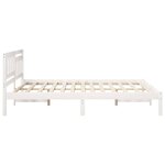 vidaXL Cadre de lit avec tête de lit Blanc 140 x 200 cm Pin massif
