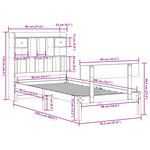 vidaXL Lit bibliothèque sans matelas blanc 90x200cm bois de pin massif