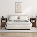 vidaXL Cabinet de chevet avec tiroir 2 Pièces Chêne brun 40 x 31 x 60 cm