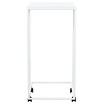 vidaXL Table d'appoint avec roues Blanc 40x30x63 5cm Bois d'ingénierie
