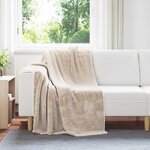 vidaXL Jeté Beige 130 x 150 cm Toison
