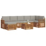 vidaXL Ensemble de canapés d'extérieur 8 Pièces Gris Naturel et Clair