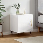 vidaXL Table de chevet blanc brillant 40x40x50 cm bois d’ingénierie