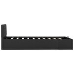vidaXL Cadre de lit à stockage hydraulique Gris foncé Tissu 90x200 cm