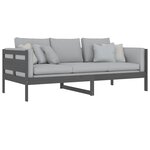 vidaXL Lit de jour sans matelas gris bois de pin massif 90x200 cm
